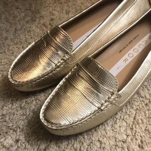 Sacoor Brothers Metallic Gold Loafer Size 40